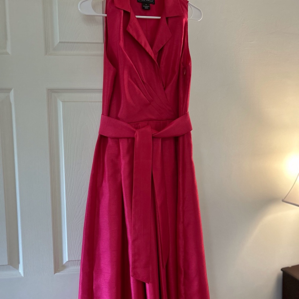 Elegant Coral Sleeveless Dress